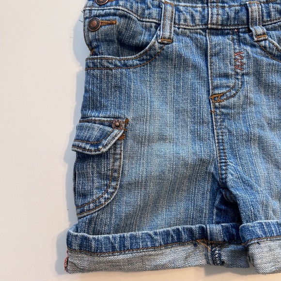 Levi Strauss Denim Floral Embroidered Shortalls Overalls 12 Months - Picture 5 of 10